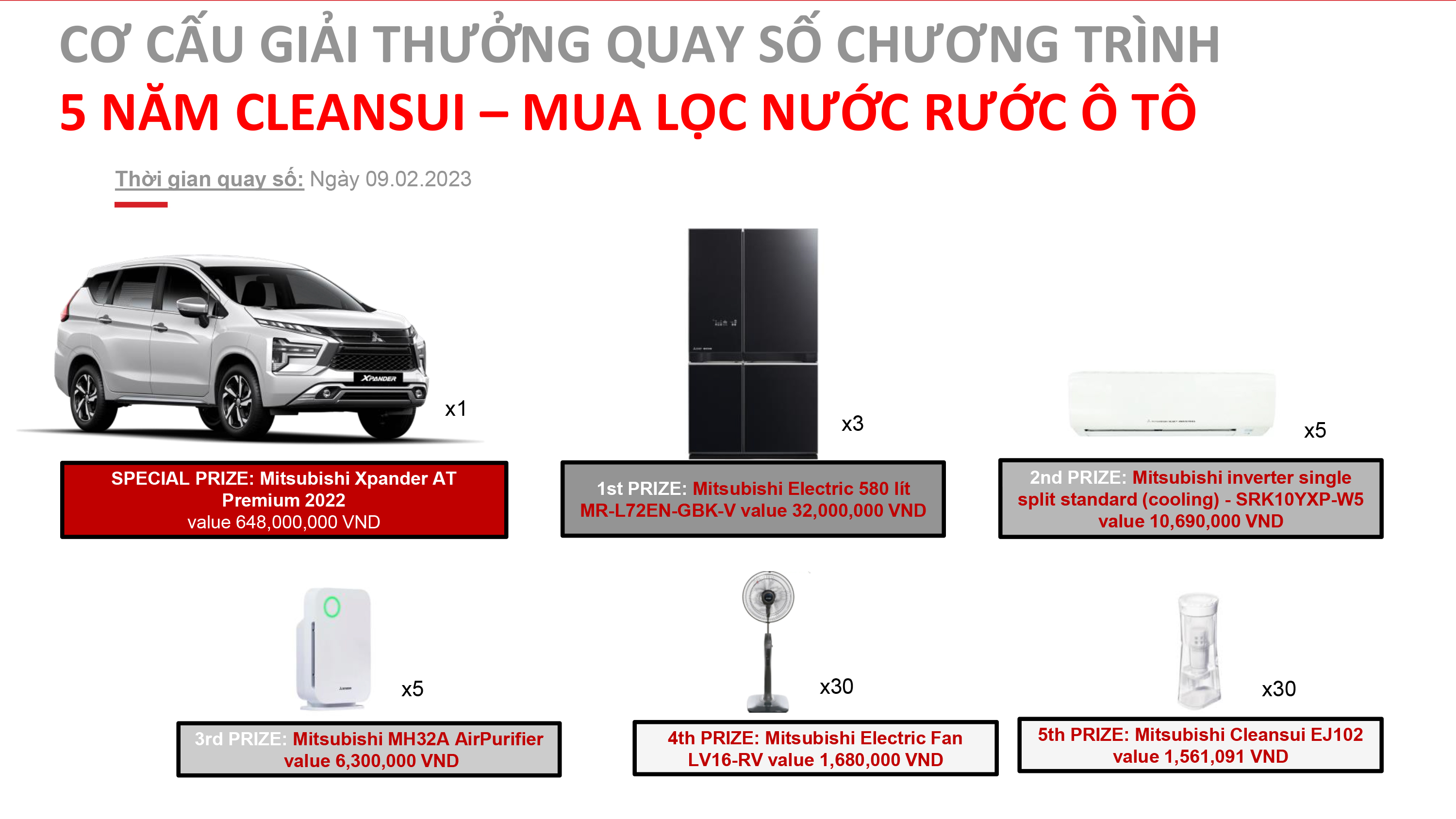 Chương trình khuyến mãi - quay số trúng thưởng Cleansui -4